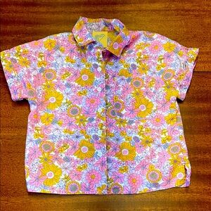 Floral Kids Shirt - Pink and Yellow